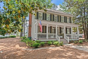 Another front view of the cottage, looking down the left side of the house