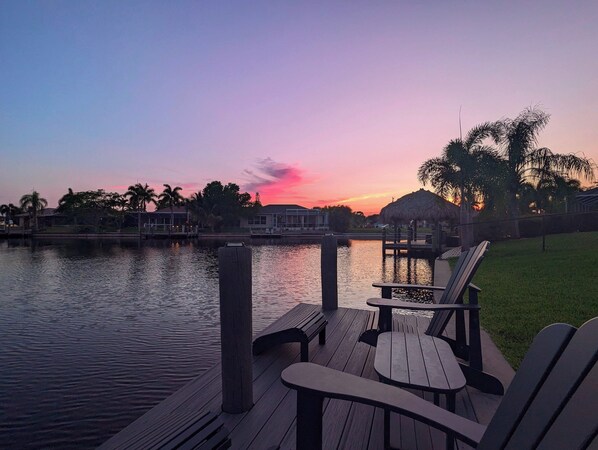 Enjoy a beautiful sunset on the dock