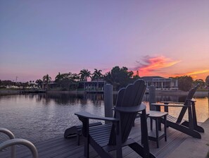 Enjoy a beautiful sunset on the dock