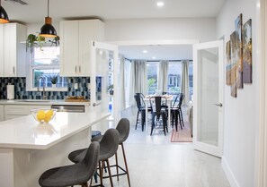 Kitchen counter island/ dinning table  at Florida room.