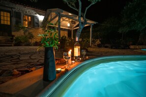 Calm and peaceful views of pool by twighlight