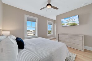 The king suite is furnished with a large Smart TV with streaming options for your added convenience.