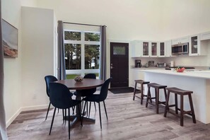 Enjoy a peek of Duck Lake from the kitchen. 