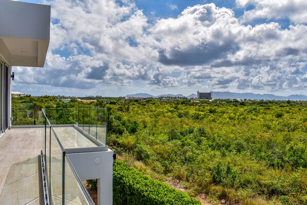 Panoramic view of St. Maarten from balcony