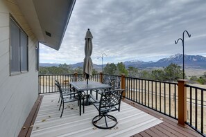 Deck | Mountain Views | Outdoor Dining Area | Balcony