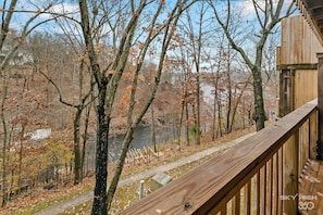Beautiful wooded views of Lake Windsor from both private decks!