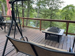 Swing and firepit