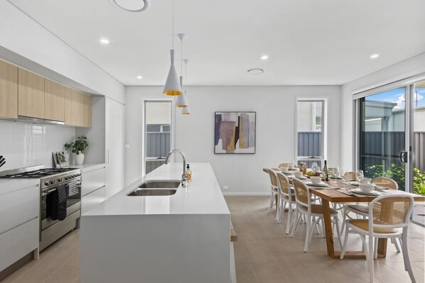 Open plan kitchen and dining is ideal for entertaining.