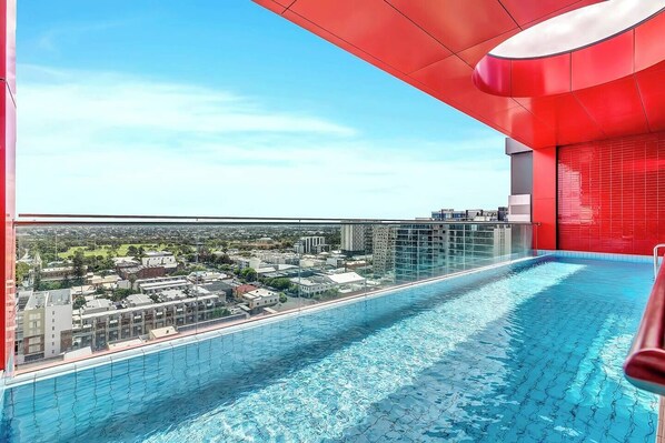 Soak up the sun and scenic views from the shared sky pool 
