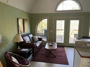 Living room looking out to deck
