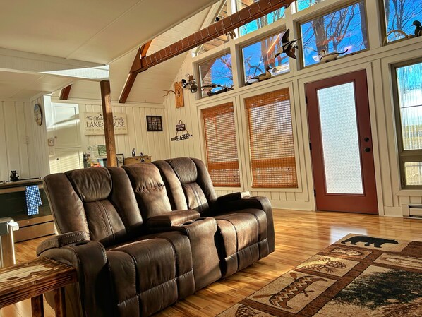 Living room with lots of warm natural light 