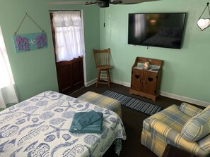 Screen, Bed, Furniture, TV, Bedroom