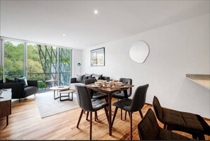 Living room and dining area