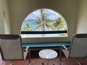 Step out of the primary bedroom and enjoy the view with a cup of coffee to start your day.