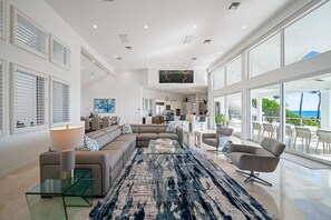 Modern, upscale interiors and ocean views throughout the property