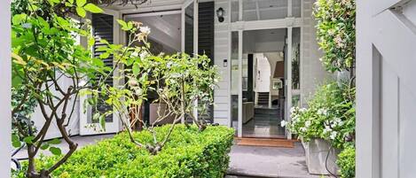 Enter the jasmine-filled courtyard into the home