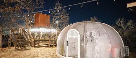 Geodesic Community Hot tub and Sauna