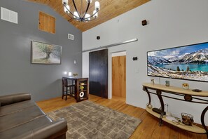 Catch the big game or snuggle up on the sofa for a movie night.