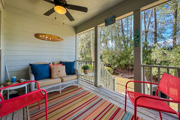 Patio with Grill and Lagoo View