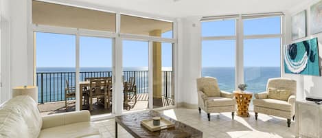 Sweeping Gulf views from the living room