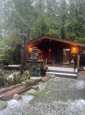 Cabin in winter.
