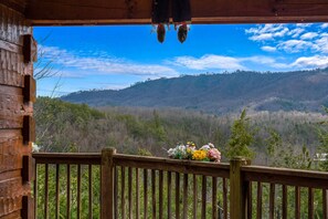 View from Alpine Romance, a 2 bedroom cabin rental located in Pigeon Forge with a dusting of snow