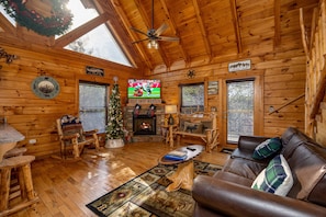 Living Room at Bear Feet Retreat, a 1 bedroom cabin rental located in pigeon forge