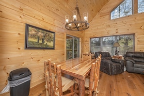 Dining table for six at Bessy Bears Cabin, a 2 bedroom cabin rental located inGatlinburg