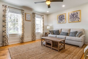 Living Area | Queen Sleeper Sofa | Pack 'n Play | Smart TV w/ Cable
