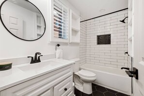 Renovated, modern bathroom. 