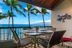 Admire sunsets, sailboats, seasonal whale watching, and surrounding islands from your private lanai.