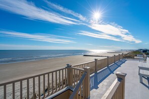 Oceanfront views from the second floor balcony