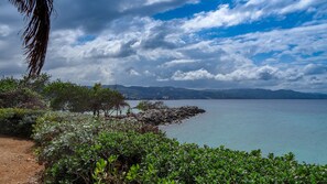 White Sand beach located directly across the street