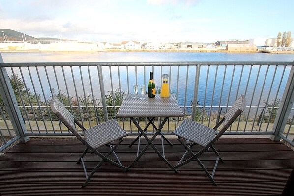 Bubbles on one of two balconies