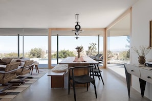 Dining Room Surrounded by Windows