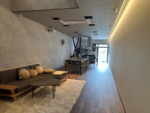 The living room is spacious 40 square meters