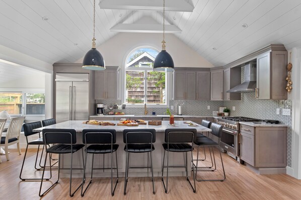 Large kitchen with HUGE island which seats 8