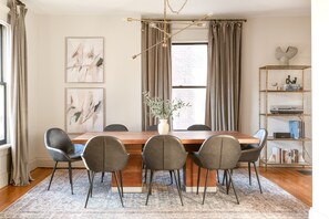 Enjoy a group dinner with the record player playing in the background