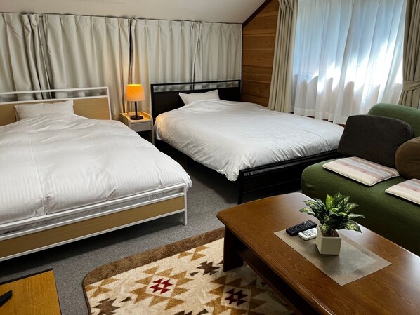 The second floor bed is a spacious semi-double.