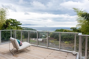 Enjoy the view from the wooden deck