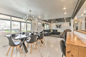 Designer Dining Area | Experience Modern Living at Our Vacation Rental by Wrecked & Refined, Great Falls