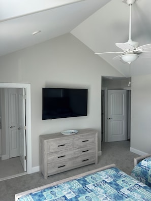 Master Bedroom, 2 Queen Beds, 60 inch smart TV and Master Bathroom