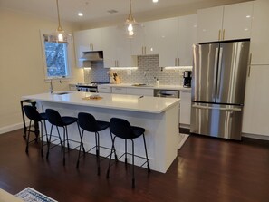 Kitchen and island