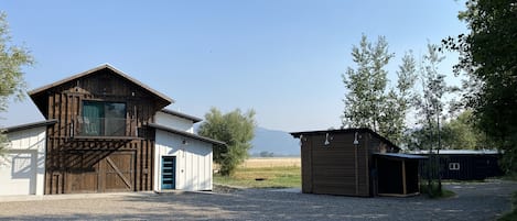 Overview of The Granary property  [Main house | Gym/Sauna | Shipping Container Cabins