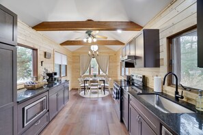 The spacious kitchen offers the chef of the house plenty of counter space