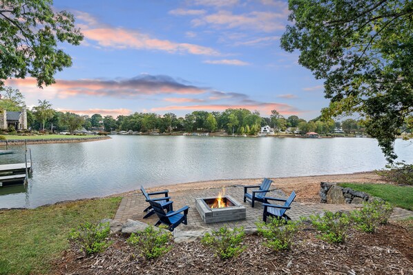 Enjoy the lakeside fire pit- perfect for making memories and S'mores.