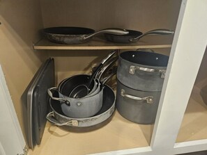 Pots and Pans for your to use.