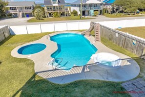 Private Pool with Kiddie Pool in Backyard