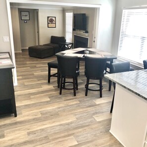 Kitchen with dining room table