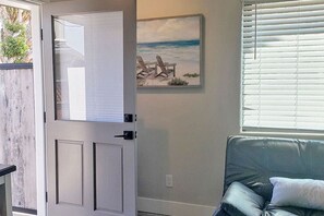 Apartment Front Door. Barnwood Entry gate with key codes on all doors.